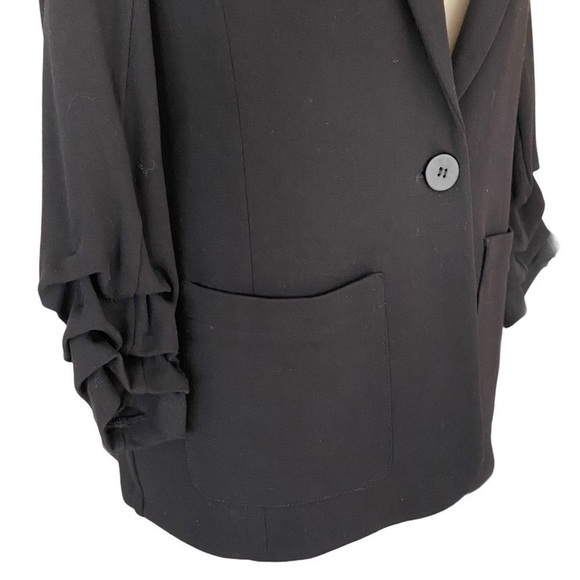 Bailey 44 Black T-Shirt Knit Soft Casual Back Full Zipper Accent Blazer Medium - Picture 2 of 10